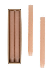 Hobnail Taper Candles in Box, Pink -Set of 2