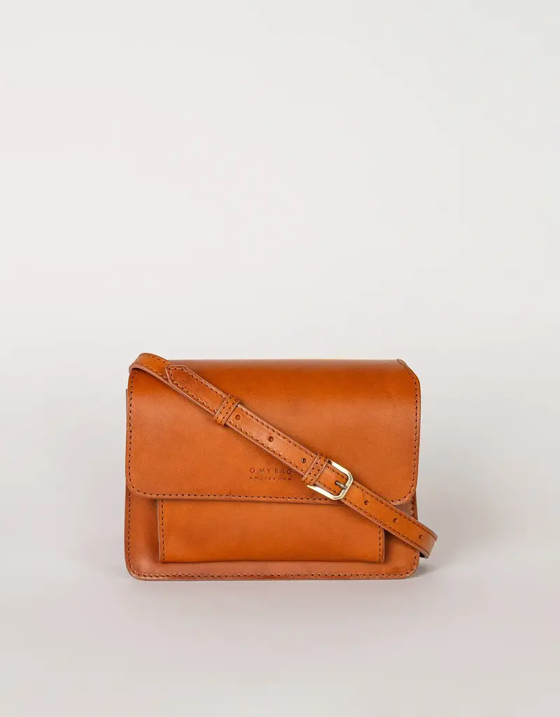 Round Top Mini Classic Leather Purse in Cognac