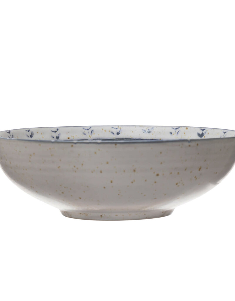 Stoneware Bowl w/ Debossed Pattern