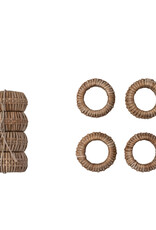 Hand-Woven Rattan Napkin Rings, Natural, Set of 4