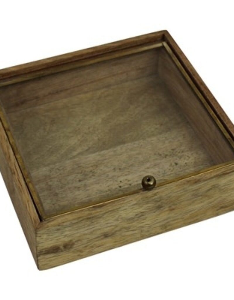 Sibella Box, Wood & Brass - Med