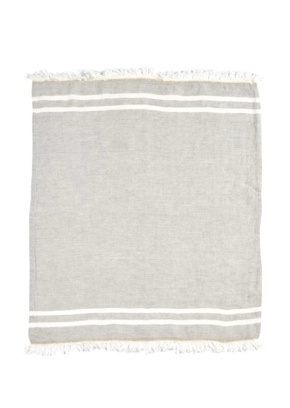 The Belgian Towel Guest towel 21.5x25.5 Gray stripe
