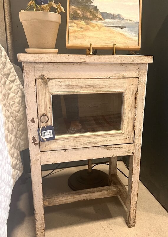 Painted Side Table w/1 Glass Door 31113