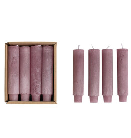 5" Unscented Taper Candles -Purple Set of 12