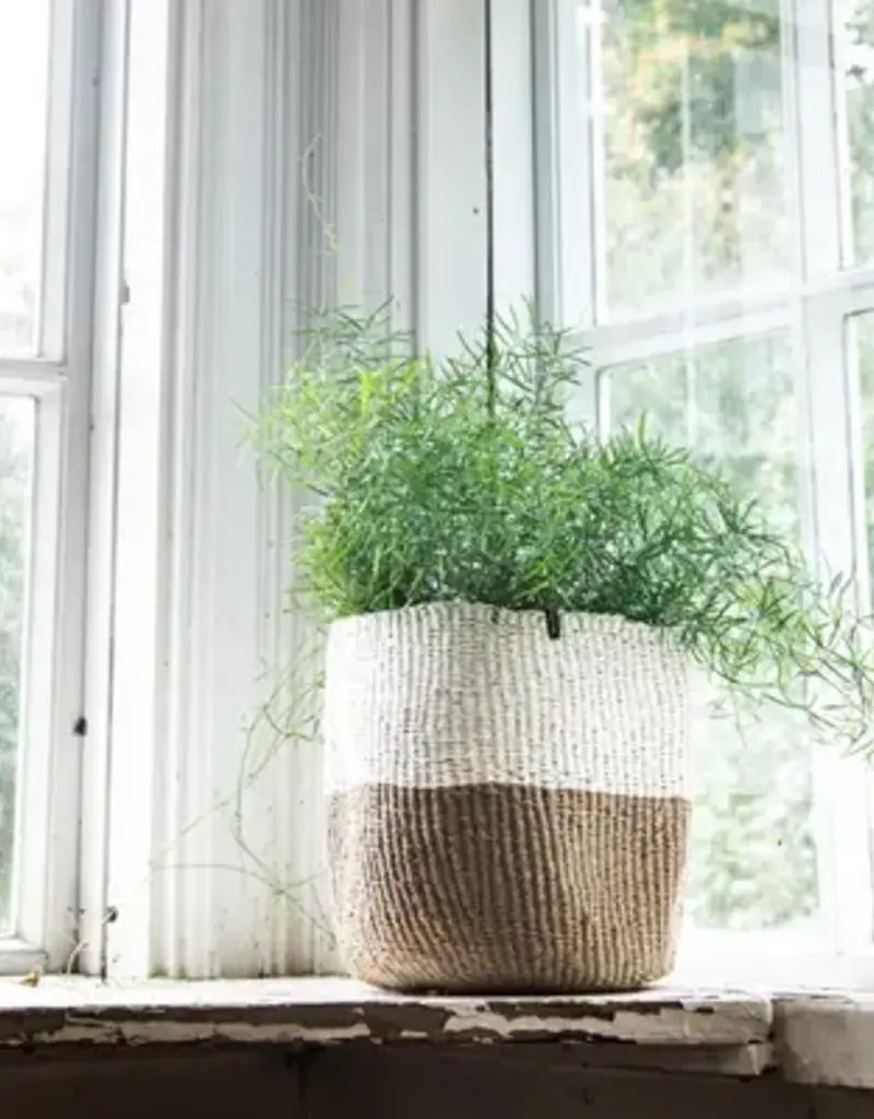 Mifuko Kiondo basket | White and brown duo - Small