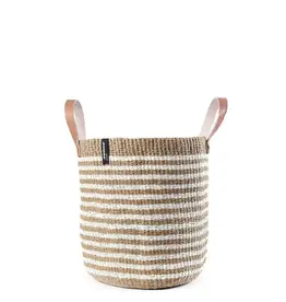 Mifuko Market Basket  with Thin Brown Stripes