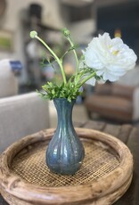 Debossed Glass Vase-Light blue