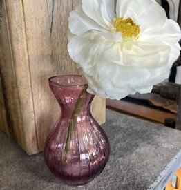 Debossed Glass Vase - Plum