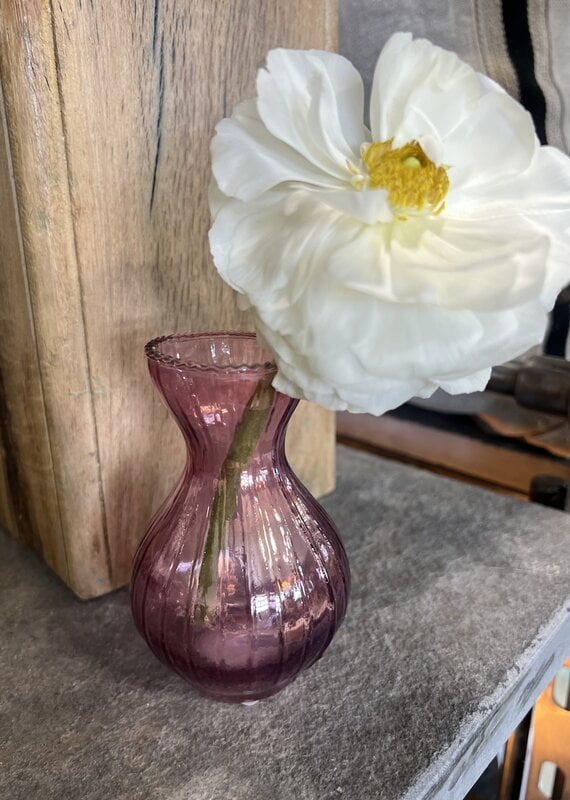Debossed Glass Vase - Plum