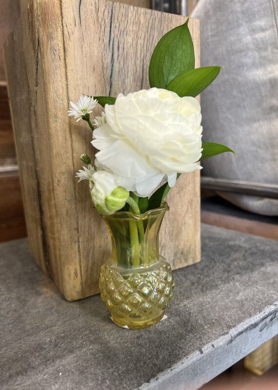 Debossed Glass Vase- Yellow
