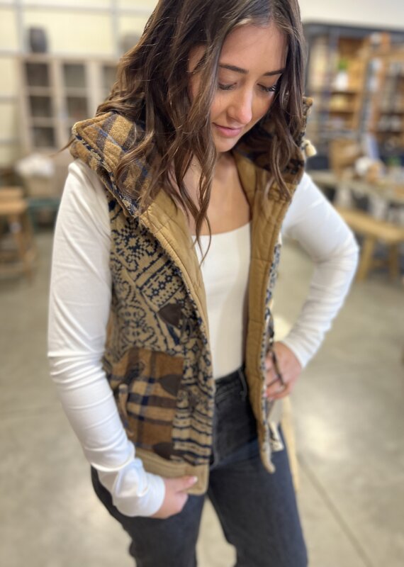 Dark Blue Vest w/Hood - Medium