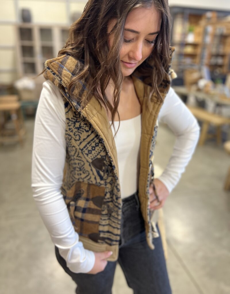 Dark Blue Vest w/Hood - Medium