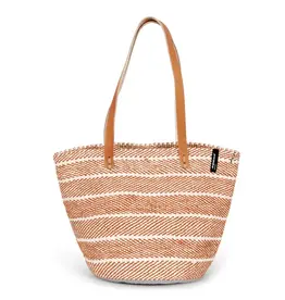 Mifuko Shopper Basket with Terracotta Twill Weave