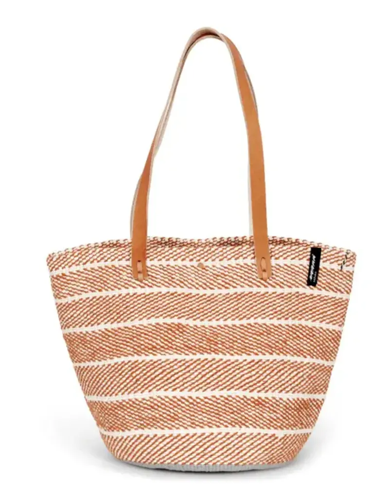 Mifuko Pamba shopper basket | Terracotta twill weave Size M Medium Market Basket Shopper Shopping Bag