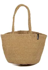 Mifuko Kiondo Shopper Basket -Brown -Woven handles - Size Medium - Market Basket Shopper Shopping Bag
