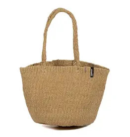 Mifuko Shopper Basket in Brown w/ Woven Handles