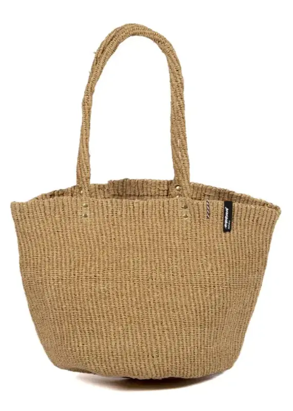 Mifuko Shopper Basket in Brown with Woven Handles