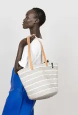 Mifuko Pamba shopper basket | Light grey twill weave Size M Medium Market Basket Shopper Shopping Bag