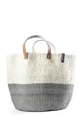 Mifuko Market basket | Natural and light grey duo Size M
