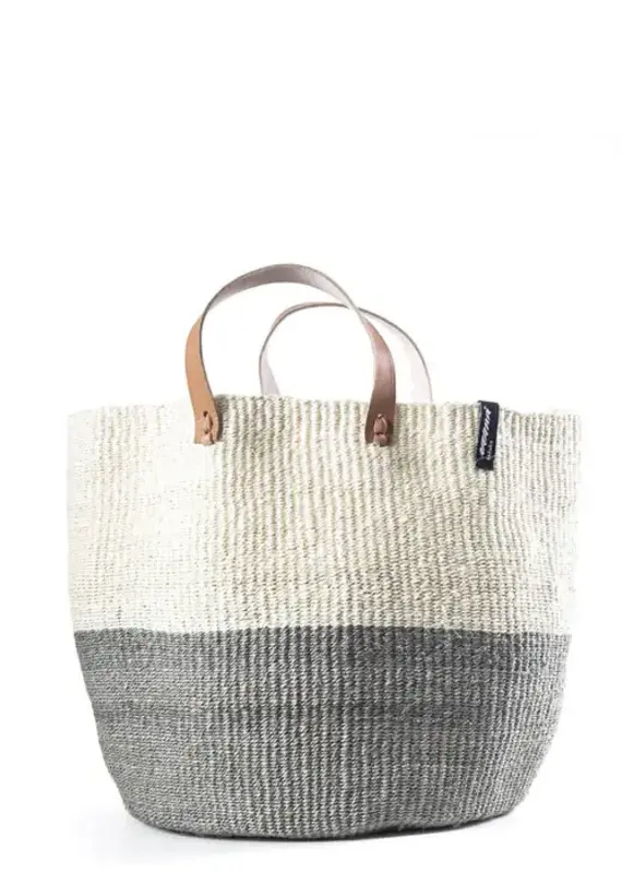 Mifuko Market basket | Natural and light grey duo M Sisal