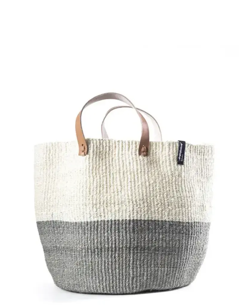 Mifuko Market basket | Natural and light grey duo Size M