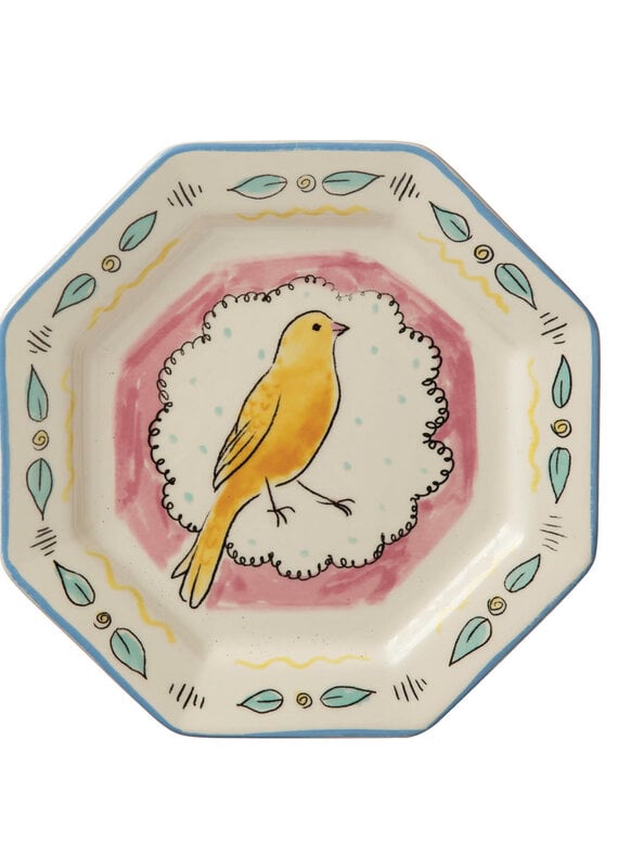 Decorative Ceramic Plate w/ Bird, Multi Color