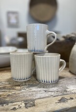 Straight Mug Small - Blue Stripe stripe cup blue hand painted