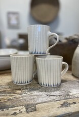 Wonki Ware Straight Mug Small - Blue Stripe stripe cup blue hand painted