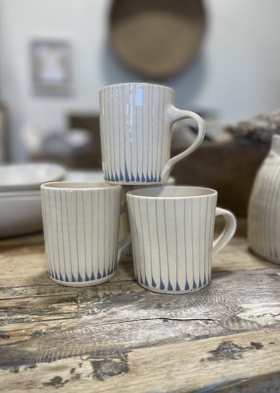 Wonki Ware Straight Mug Small - Blue Stripe