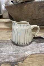 Wonki Ware Wonki Ware Hand painted Creamer 125ml 2 3/4 " H x 3" W   jug stripe blue pitcher small mini