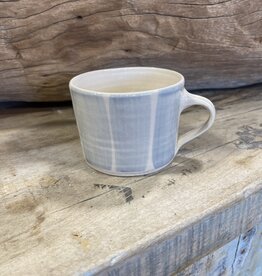 Wonki Ware Squat Mug -Thick blue stripe 2 3/4" H x 3.5" W