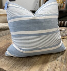 French Ticking Pillow - Blue