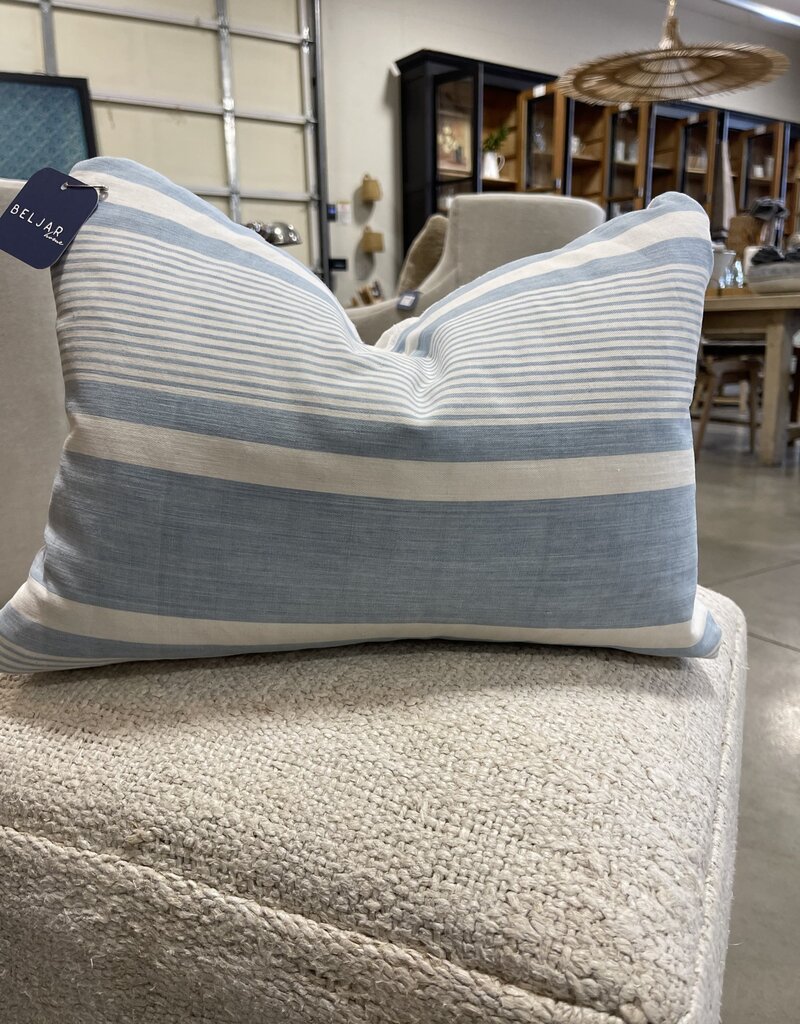 French Ticking Pillow in Blue - Small