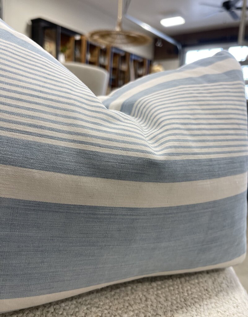 French Ticking Pillow in Blue - Small
