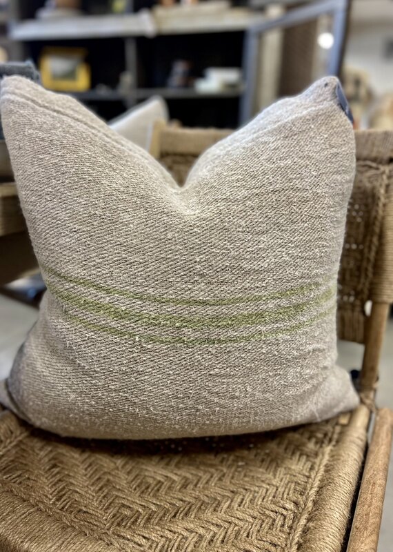 Grainsack Pillow - Green Stripe
