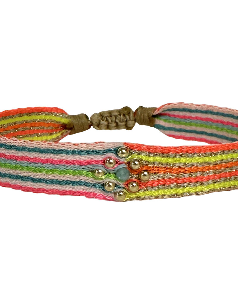 Sweet 2 Handwoven Bracelet w/Amazonite and Gold Filled Beads- 8mm