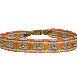 Sweet 3 Handwoven Bracelet w/ Gold Filled Beads- 8mm
