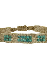 Abril Handwoven Bracelet -Turquoise semi-precious stones