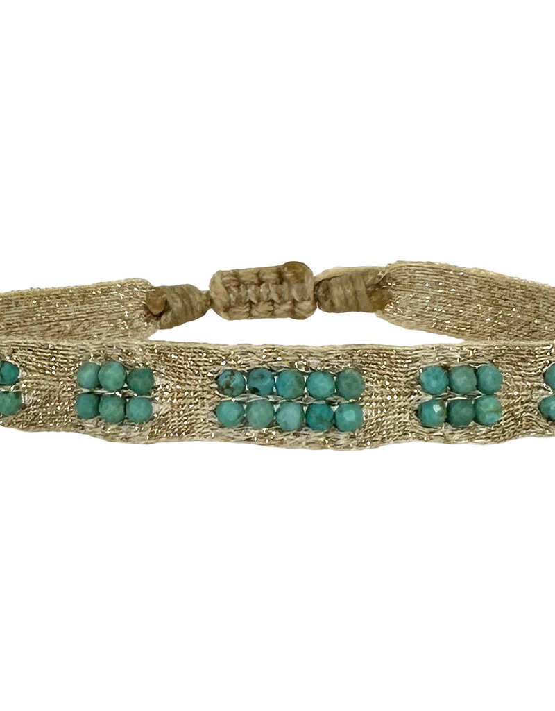 Abril Handwoven Bracelet -Turquoise semi-precious stones