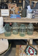 Ribbed Pickling Jar - Blue/Clear