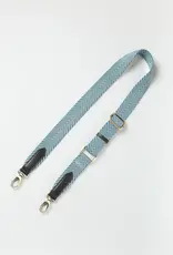 Herringbone Webbing Strap ­ Jade / Black Classic Leather
