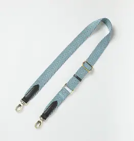 Herringbone Webbing Strap ­ Jade / Black Classic Leather