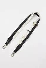 Black & White Webbing Strap with Black Classic Leather