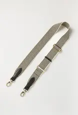 Checkered Webbing Strap - Black and White / Black Classic Leather