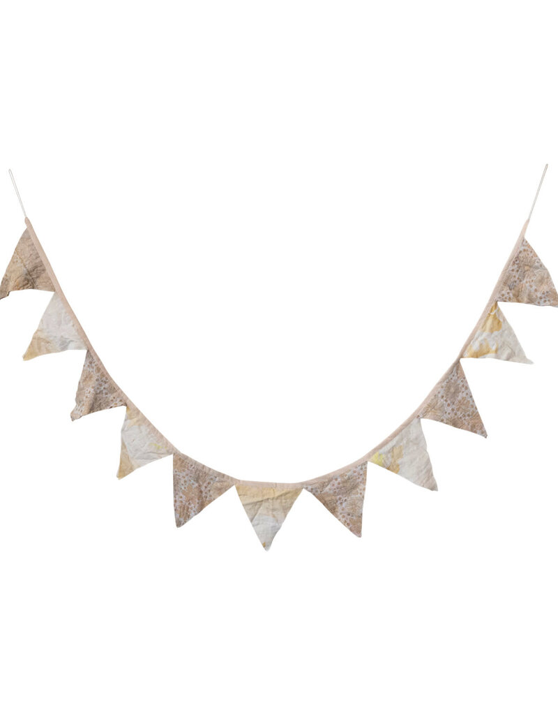 Vintage Cotton Kantha Pennant Garland Light Colors (Each One Will Vary)