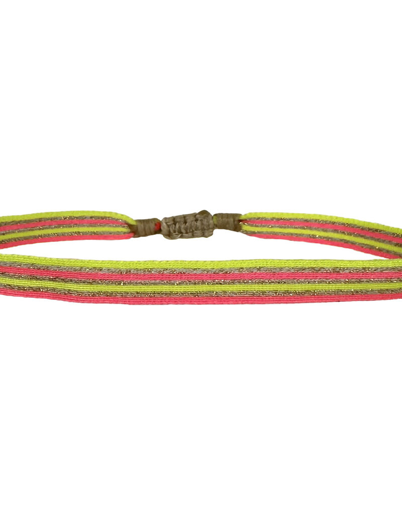 5mm Anklet - Yellow/Pink/Orange -Closed circumference = 20 cm, open circumference = 32 cm