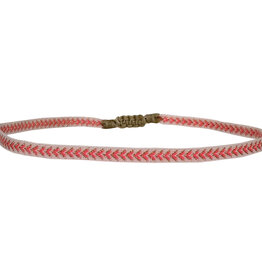 3mm Anklet - Orange Herringbone -Closed circumference = 20 cm, open circumference = 32 cm