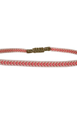 3mm Anklet - Orange Herringbone -Closed circumference = 20 cm, open circumference = 32 cm