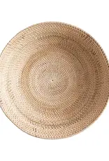 Decorative Hand-Woven Rattan Footed Bowl, Natural