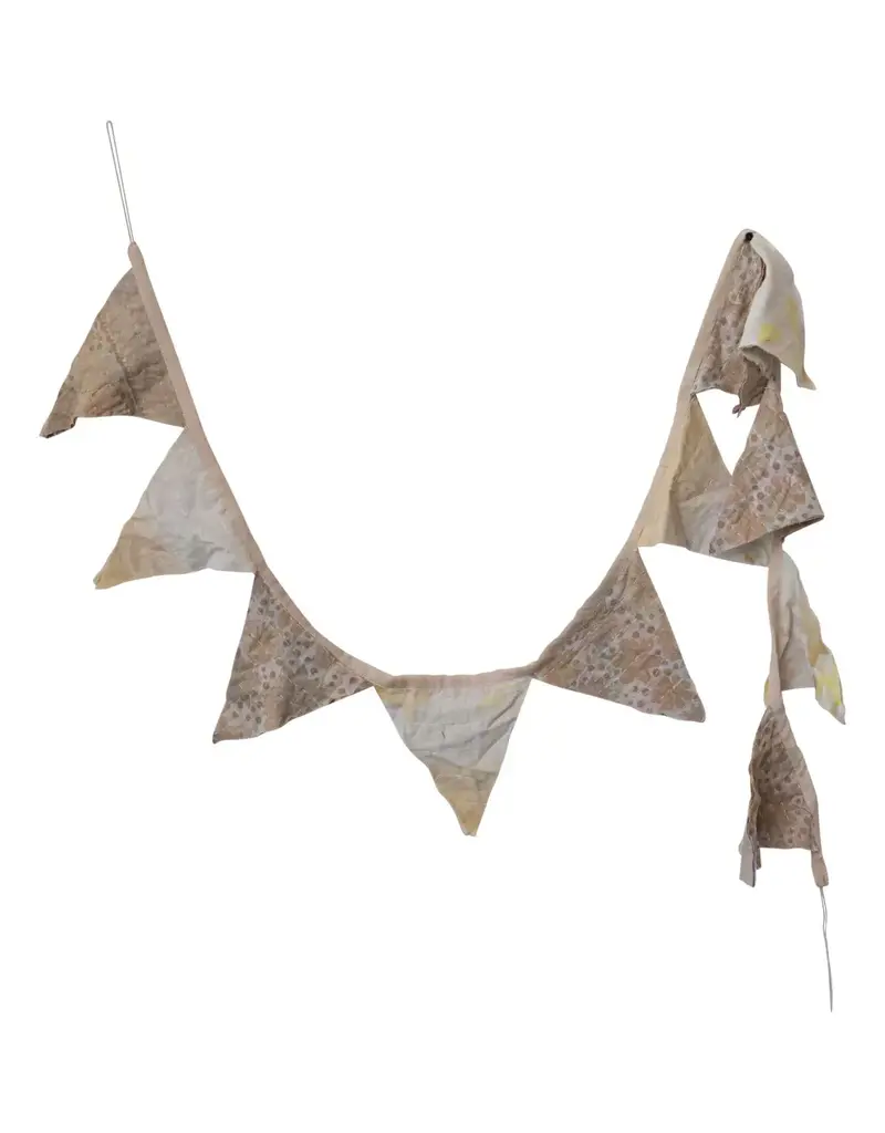 Vintage Cotton Kantha Pennant Garland Light Colors (Each One Will Vary)